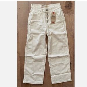 Levi's Levis Jeans Nwt Women's Off White Mile High Wide Leg Cropped 30 x 25